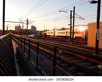 Hoboken Train Station At Sunset