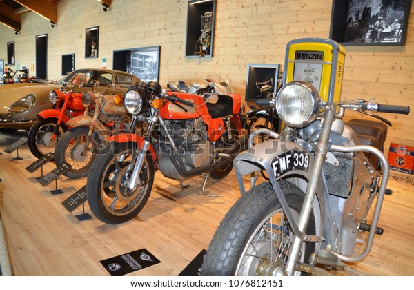 HOCHGURGL, AUSTRIA, MARCH 30. Inside\
the motorcycle Museum at Top Mountain in Hochgurgl,\
Austria.