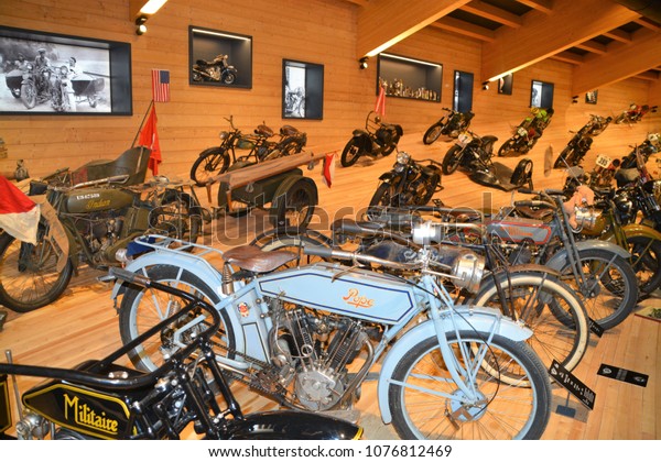 HOCHGURGL, AUSTRIA, MARCH 30. Inside
the motorcycle Museum at Top Mountain in Hochgurgl,
Austria.