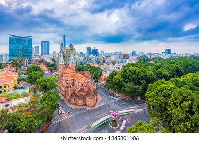 Hochiminh city , Vietnam - May 17, 2016 : Notre Dame Cathedral ( Duc Ba Church) in Saigon , Vietnam
