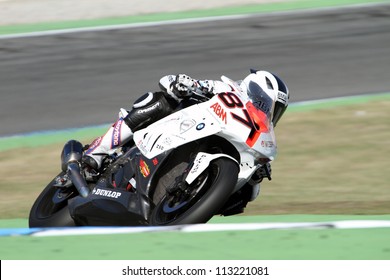 HOCKENHEIM - GERMANY, SEPTEMBER 16: Australian BMW Rider Gareth Jones During IDM German Championship Race At Hockenheim Circuit On September16, 2012