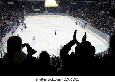 Hockey Fans Applause On The Stadium 