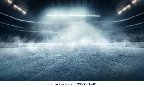  Arena deportiva de pista de hielo de hockey campo vacío - estadio