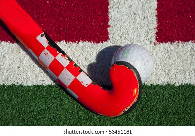 hockey stick on the field