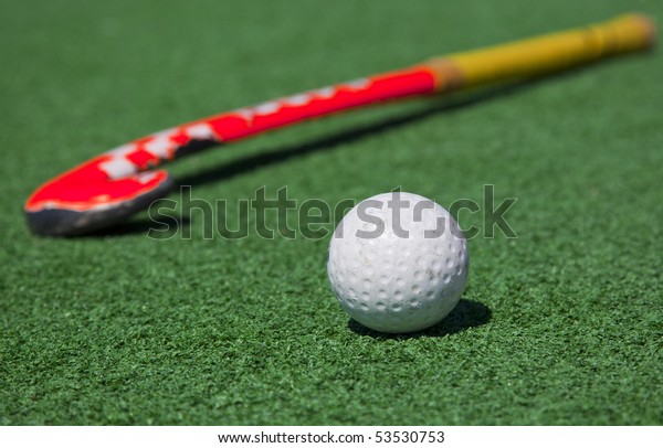 hockey stick on the\
field