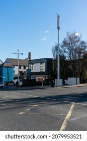 Hoe Approach, Plymouth, Devon, UK - Nov 22nd 2021: Newly Installed 5G Mast. Photographed On A Bright Blue Sunny Day.