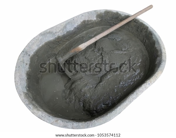 Hoe On Mortar Mixing Tubcement Concrete Stock Photo Edit