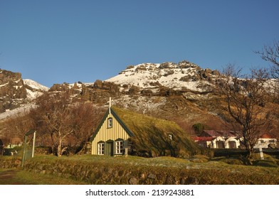 Hofskirkja Turf Church In The Village Of Hof In South Central Iceland