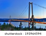 Hoga Kusten bridge at the evening