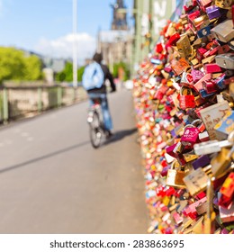  Hohenzollern Bridge With Padlocks In Cologne