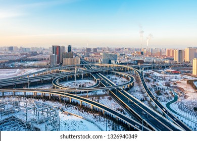 Hohhot City Overpass Scenery, Inner Mongolia, China