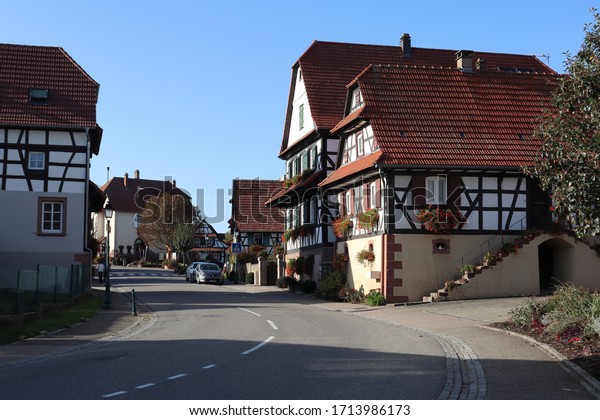 Hohwiller, Region Grand Est/ France\
- October 13 2019: Typical village in Alsace region,\
France
