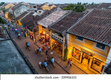 HOI AN, VIETNAM - CIRCA AUGUST 2015: People walking on the streets of old town Hoi An, Vietnam