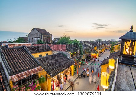 Hoi An, Vietnam: High view of Hoi An ancient town which is one of the most attractive destination for tourists.