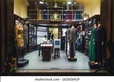 Hoi An, Vietnam - November 17 2016: Hoi An in Vietnam is known to be the capital city of making suits. Good tailor shop in Asia.