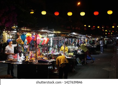 Hoi An Vietnam - 5 May 2019 : Vietnam street food Night market of hoi an ancient old town is UNESCO World Heritage Sites at Hoi an Vietnam Central