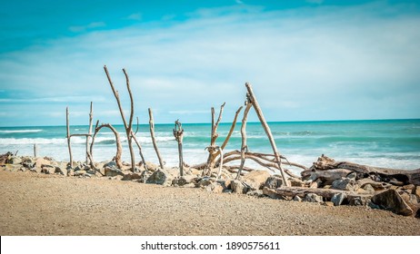 Hokitika Driftwood Sign, New Zealand