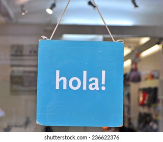 Hola Sign In Spanish Language In Showcase