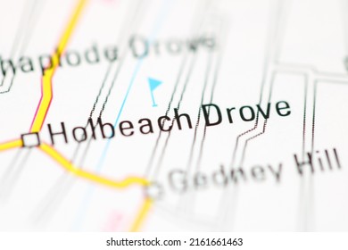Holbeach Drove on a geographical map of UK - Shutterstock ID 2161661463
