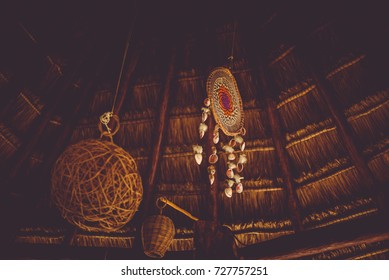 Holbox, Mexico - June 01,2017:dream Catcher Under The Roof.