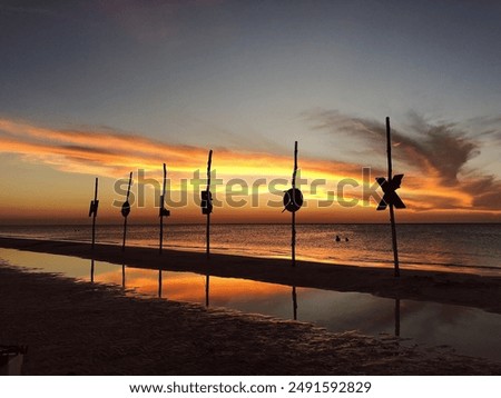 The Holbox sign at sunset