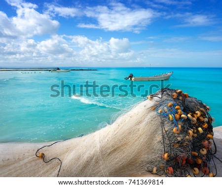 Holbox Tropical Island Fishing Nets In Quintana Roo Of Mexico Holbox Tropical Island Fishing Nets In Quintana Roo Of Mexico