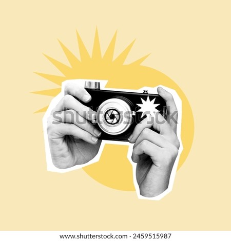 holding camera, hand, camera, flash, taking photo, creative photographer, camera, retro, modern, ideas, professional photo, student, practitioner, work, freelance, photography