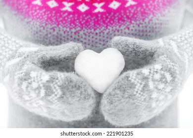 Holding Heart-shaped Snowball