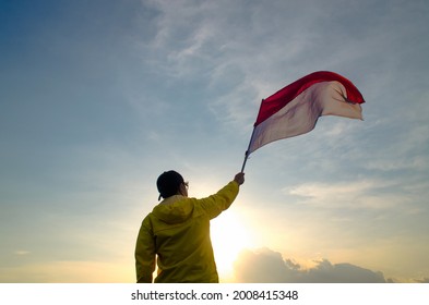 Holding Indonesian Flag Bendera Merah Putih Stock Photo 2008415348 ...