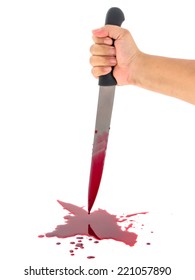 Holding Knife With Blood Dripping