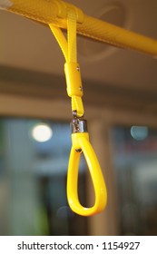 Holding Strap On Modern City Bus