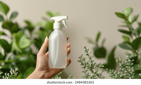 holding a white color disinfectant spray bottle against white wall --ar 16:9 --stylize 750 Job ID: 0733a199-1c53-44d1-94cc-c0b8e1957481 - Powered by Shutterstock