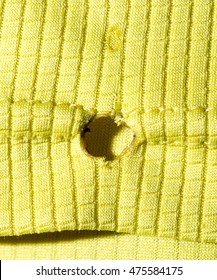 Hole From A Cigarette On Fabric