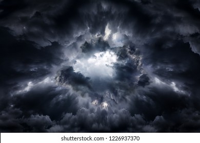 Hole in the Dark and Dramatic Storm Clouds - Shutterstock ID 1226937370