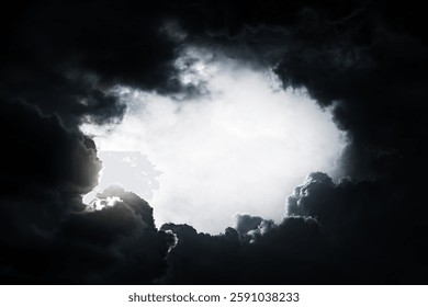 Hole in the Dark and Dramatic Storm Clouds