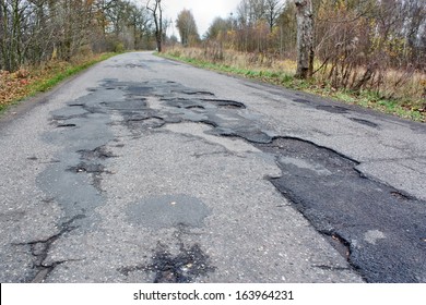 Hole On Damage Road Way Asphalt