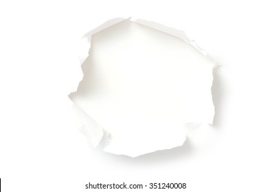 Torn Paper Hole Sheet Paper White Stock Photo (Edit Now) 1312961216