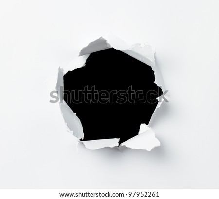 Hole punched in the paper sheet