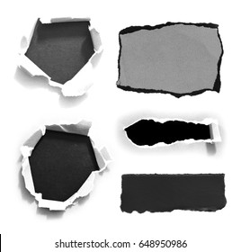 Set Holes White Paper Torn Sides Stock Vector (Royalty Free) 394680358