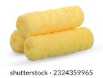 Hole sweet corn snack isolated on white background with clipping path