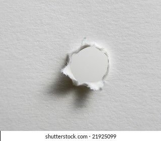 Hole In White Paper