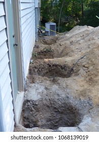 Holes Dug Along Side House Foundation Stock Photo 1068139019 | Shutterstock