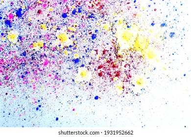 Holi Abir Background.isolated On White. Indian Holi Festival.