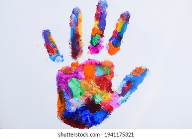 Holi Festival Theme Background. Hand In Colors