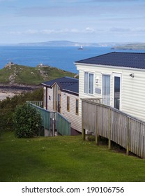 Holiday Caravan Park On A Coast With Sea View, St. Ives, Cornwall, England, UK.