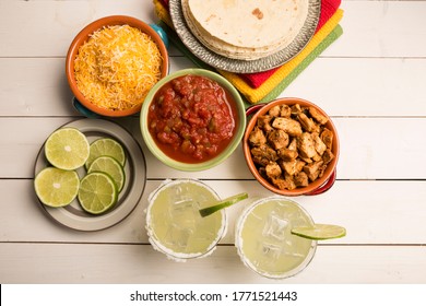 Holiday Food And Celebration With Tacos And Margaritas