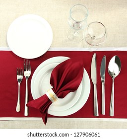 Holiday Table Setting, Close Up