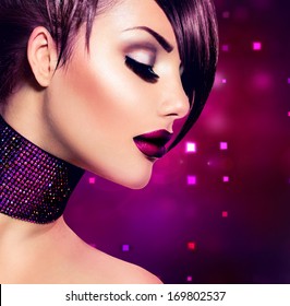 Glamorous Woman Purple Stock Photos Images Photography