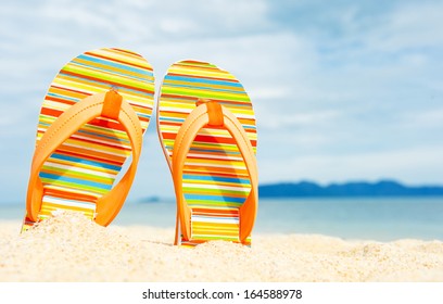 Beach Sandals Images, Stock Photos 