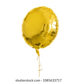 holidays, birthday party and decoration concept - close up of inflated helium balloon over white background